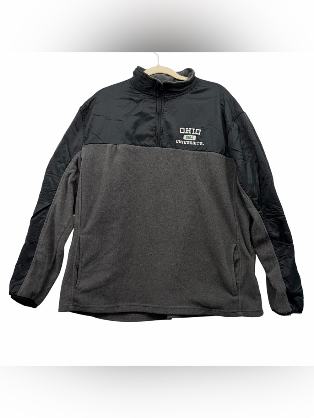 Ohio University Men’s Zip-Up Pullover - Charcoal and Black